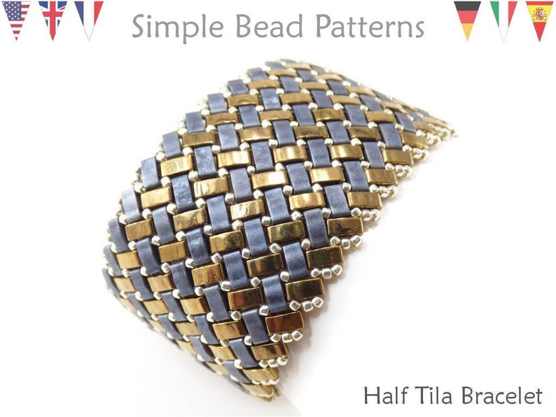 Beaded Bracelet Patterns Herringbone Bead Stitching Half Etsy