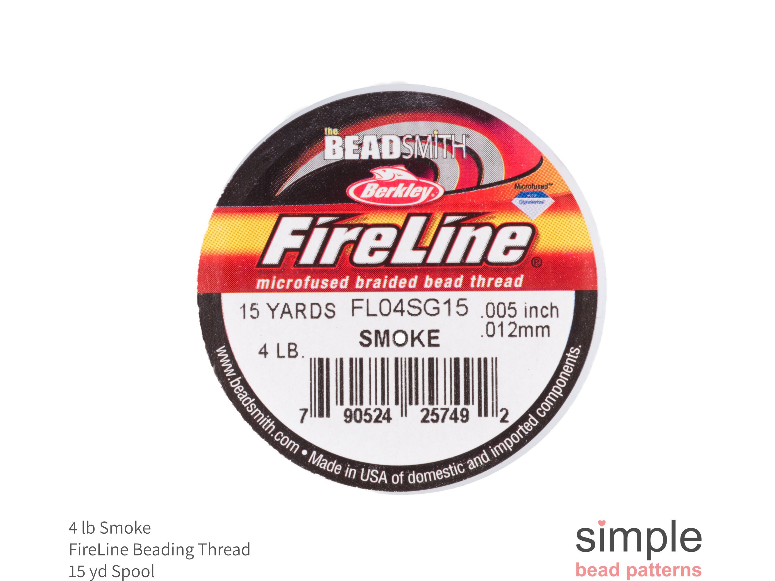 FireLine Braided Beading Thread, 6lb Test Weight and .006 Thick, 50 Yard  Spool, Black Satin 