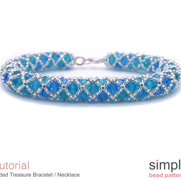 Beading Pattern Beaded Tube Bracelet / Necklace, Bead Weaving Pattern, Simple Bead Patterns, Jewelry Making for Adults and Beginners P-00289