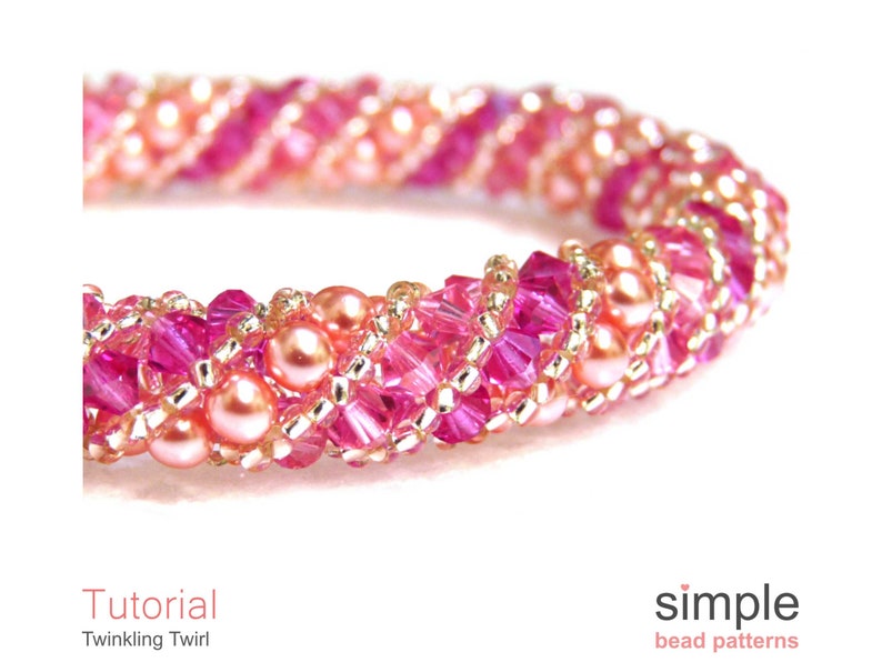 Spiral Bracelet Jewelry Making Beading Pattern Beadweaving Tutorial, Russian Spiral Stitch Beading Technique, Beaded Bracelet Design P-00423 image 9