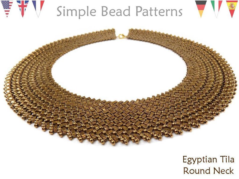 Half Tila Beaded Necklace Patterns Bead Weaving Necklace Etsy