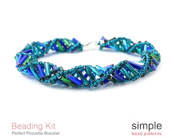 Bracelet Making Kit, Beaded Tube Bracelet Beadweaving Kit, Beaded Bracelet Kit, Jewelry Making Kit, Beading Kit, Bead Kit Bracelet, K-00997