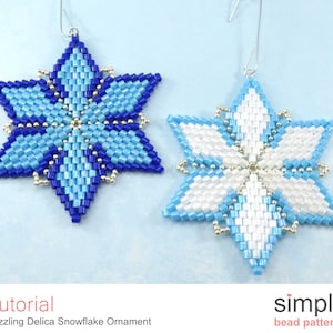 Beaded Snowflake Ornament Pattern, Make Christmas Ornaments with Beads, Beaded Christmas Ornaments, Beaded Gifts, Christmas Beading, P-00118