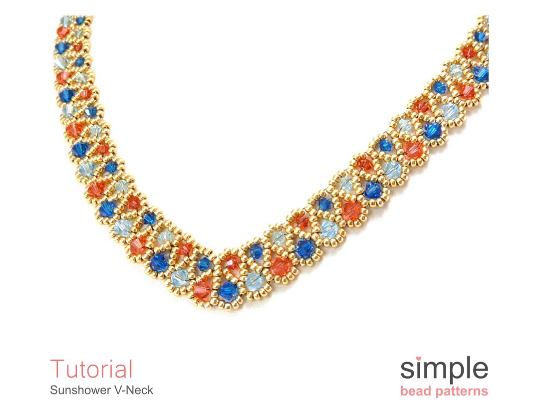 Necklace Beading Pattern Crystal Necklace Tutorial Beaded Etsy UK