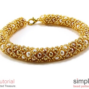 Beading Pattern Beaded Tube Bracelet / Necklace, Bead Weaving Pattern, Simple Bead Patterns, Jewelry Making for Adults and Beginners P-00289