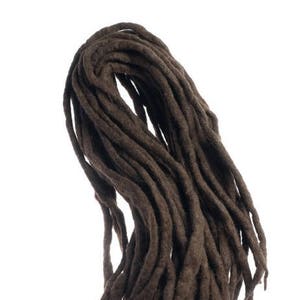 Wool Dreadlocks Dark brown natural custom wool dreads-  Double Ended larp cosplay hair extensions Kit wig
