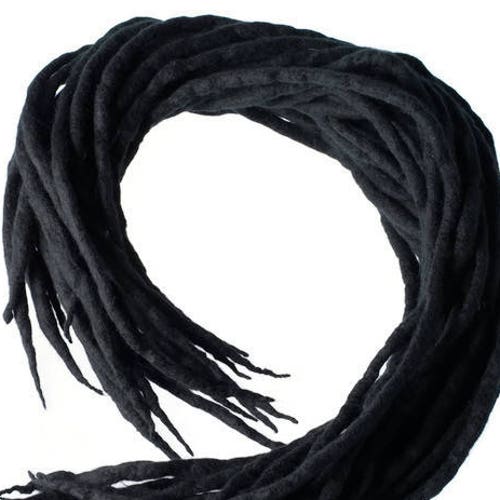 Wool Dreadlocks Grey Black Blend Custom Wool Dreads Double Etsy