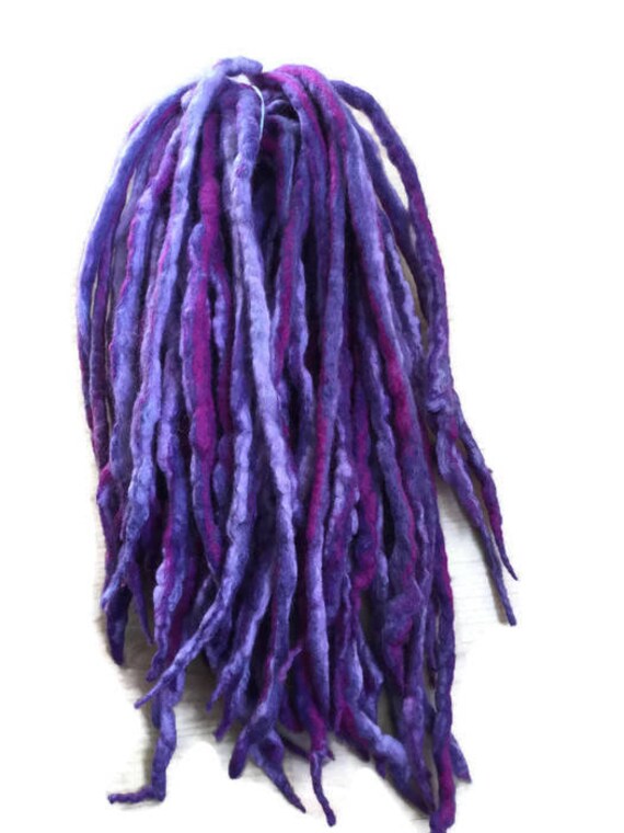 Handcrafted unicorn wool faux dreads clip in 7 Amazon.com : Pouweney 22 inch 5 Packs Clip in Wool Dreadlock  main image 4