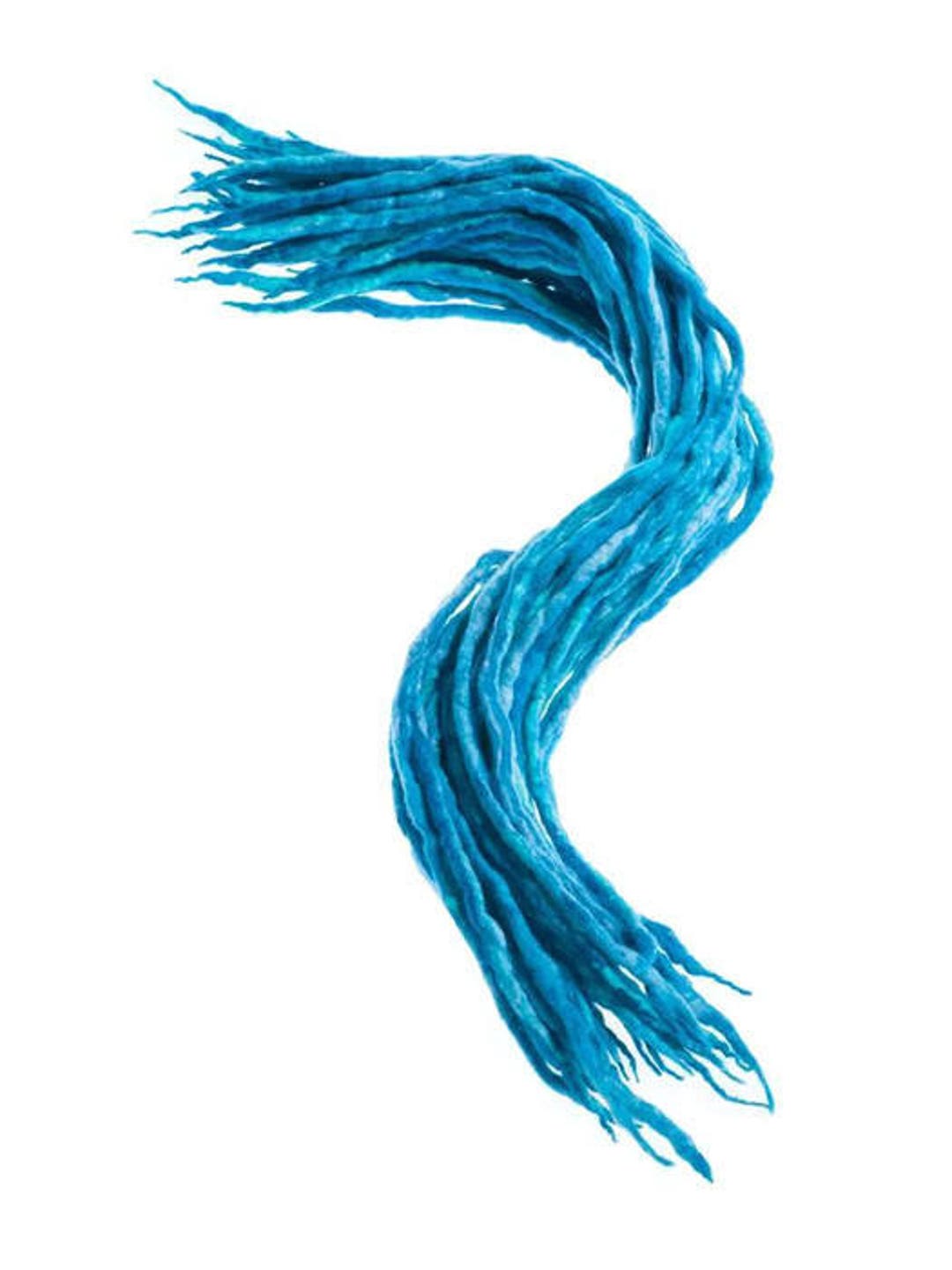 Wool Dreadlocks Light Blue Blend Custom Wool Dreads Double Ended Roving