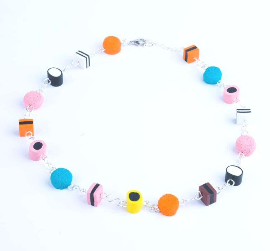 Liquorice Allsorts Candy Sweets Necklace Mini Food Rockabilly Etsy