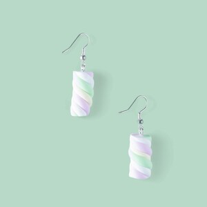 Marshmallow flump earrings tiny mini food jewellery fimo charms