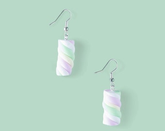 Boucles d'oreilles flump guimauve minuscules mini bijoux alimentaires breloques fimo