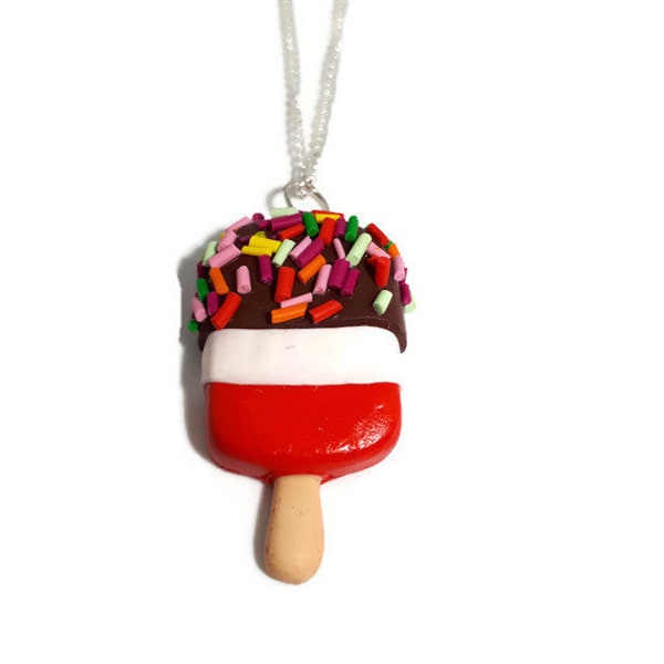 Fab ice lolly ice cream fimo necklace- summer kitsch kawaii retro rockabilly jewellery