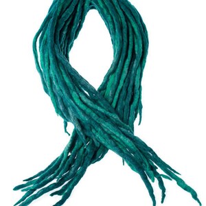 Wool Dreadlocks Teal Peacock Blue blended custom wool dreads-  Double Ended Roving art hair extensions Kit