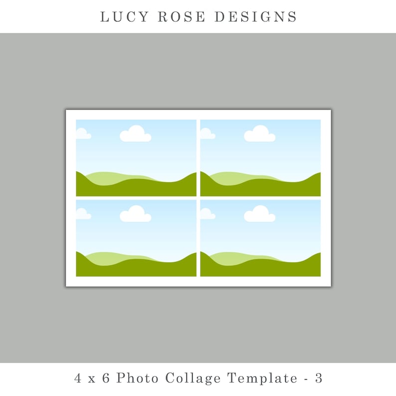 4 X 6 Photo Collage Template Canva 4 Photo Layout, Landscape Simple