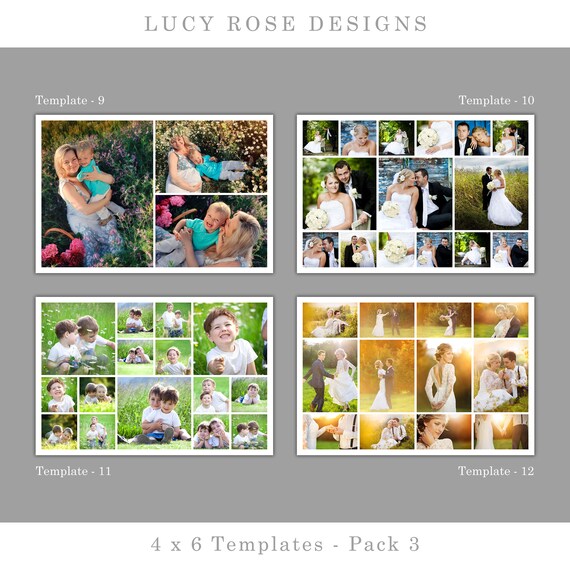 4 x 6 digital photoshop photo collage template 4 x 6 templates