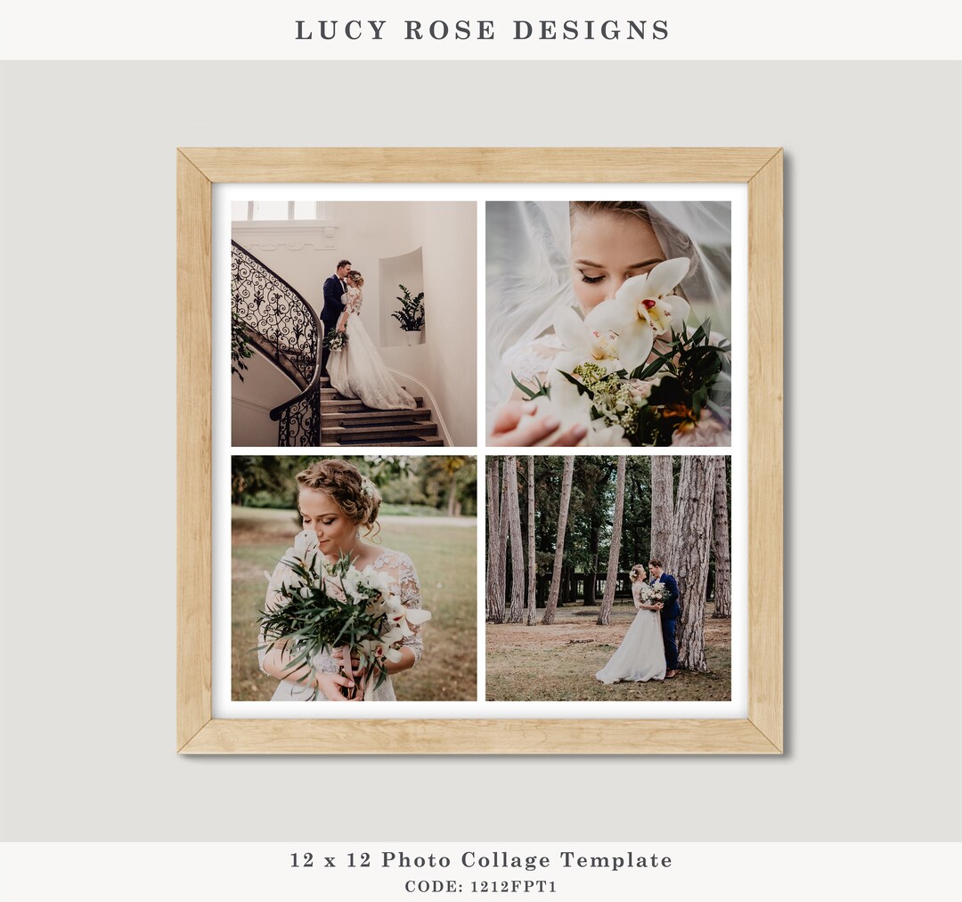 12 X 12 Photo Collage Wall Art Template Etsy