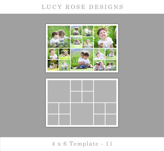 4 x 6 Digital Photoshop Photo Collage Template | Etsy