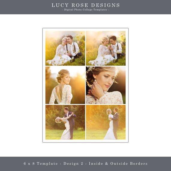 6 x 8 digital photo collage templates design 2 etsy