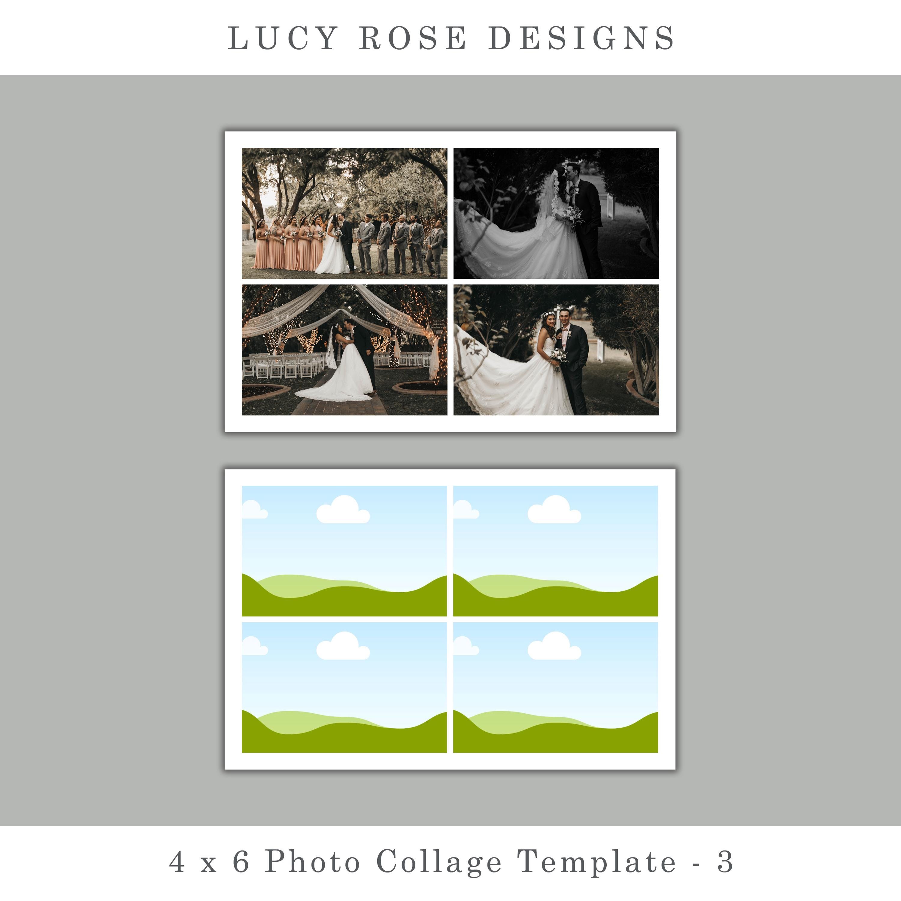 4 X 6 Photo Collage Template Canva - 4 Photo Layout, Landscape Simple ...