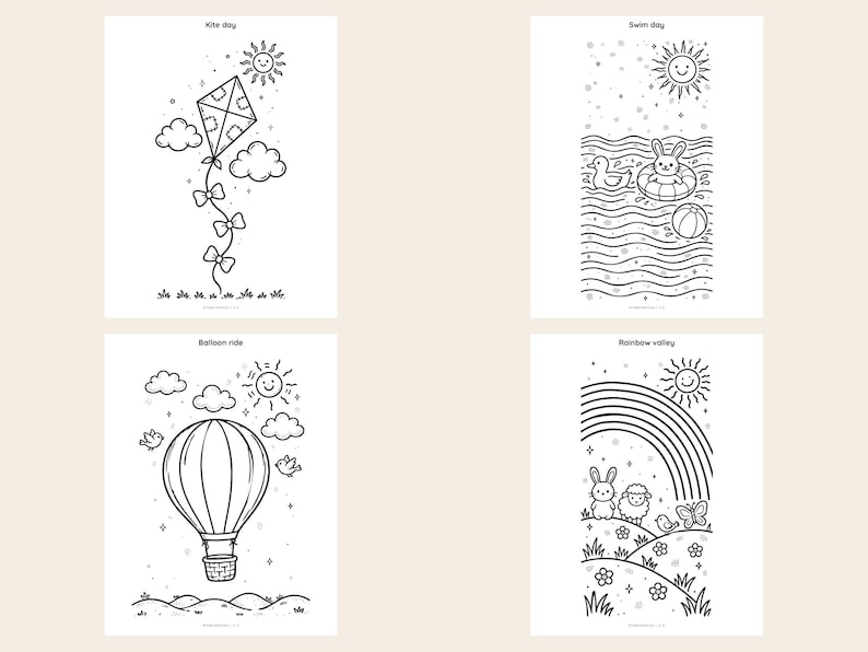 Simple Backyard Coloring Pages Toddler Coloring Pages Printable, 20 Big Scenes in a Hand Drawn Style ...