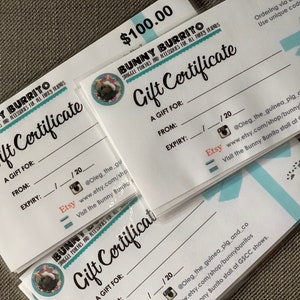 Bunny Burrito Store Gift Card