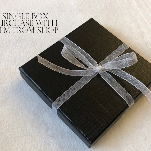 Add a Luxury Black Gift Box with Bow to your item with optional custom card insert!  MUST be purchased with item in shop.