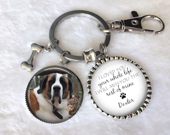 Pet Sympathy Gift, Pet Loss, Pet Memorial Key chain, Loss of Pet, Dog or Cat Loss, Memorial Photo keychain, Custom Pet Photo, Miss you