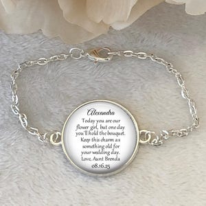 Flower Girl Bracelet, Personalized Gift For Flower Girl, Flower Girl Proposal Gift, Flower Girl Something Old, Personalized Flower Girl Gift