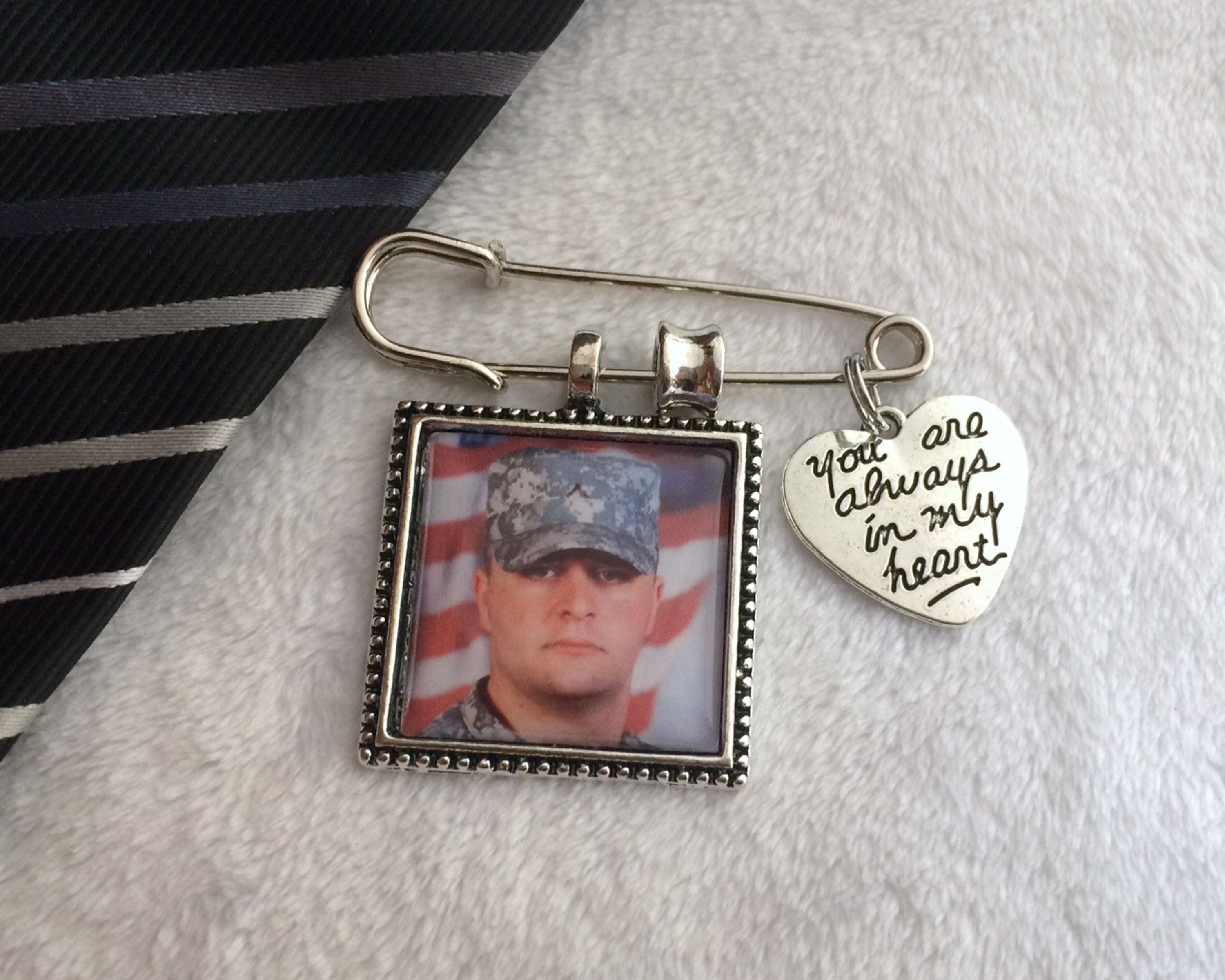 Memorial Lapel Pin Groom's Boutonniere Bridal Bouquet Etsy