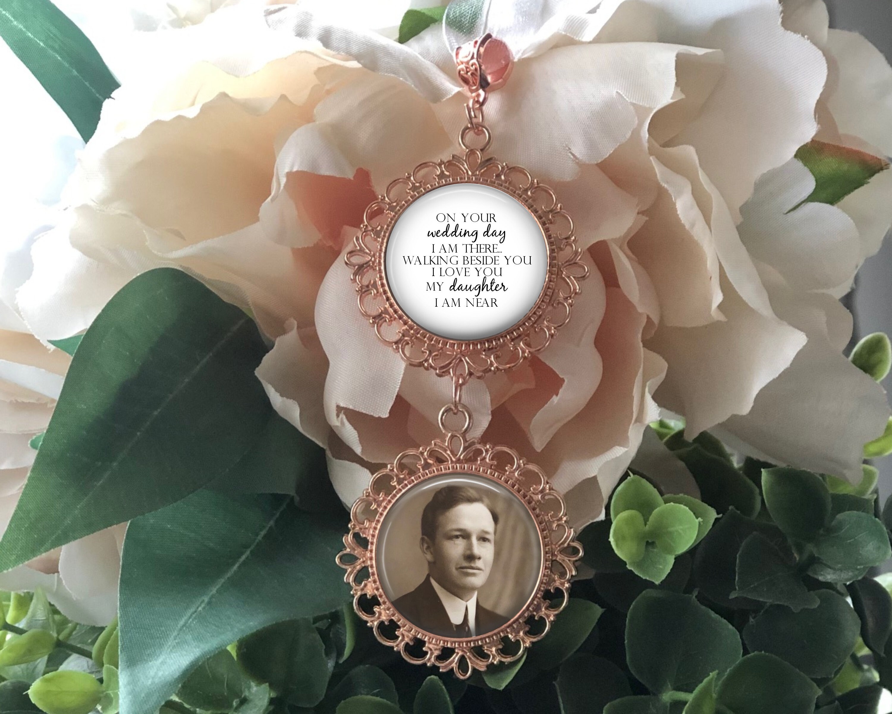 Bouquet Charm for Wedding Memory of Father Walk Me India