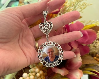 Bridal Bouquet Memorial Photo Charm, Personalized Photo Charm For Wedding