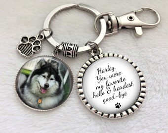 Pet Memorial Keychain, Pet Loss, Dog or Cat keychain, Dog Lover Key Ring, Sympathy, Custom Pet Key Fob, Memorial, Favorite hello