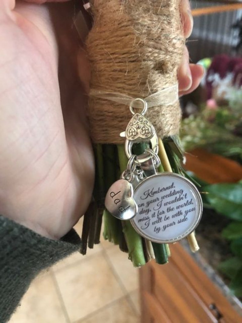 Bouquet Memorial Charm Bridal Bouquet Charm for Bride Double Etsy