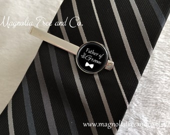 Father of the Bride Tie Bar, Father of the Groom Tie Bar, Photo Memorial, Best Man Tie Bar, Groomsman Gift, Tie Clip, Custom Wording