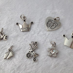 Add a CHARM or BEADS, Additional Charms, Rhinestone Charms, Silver Charms Heart Apple Friends etc. image 8