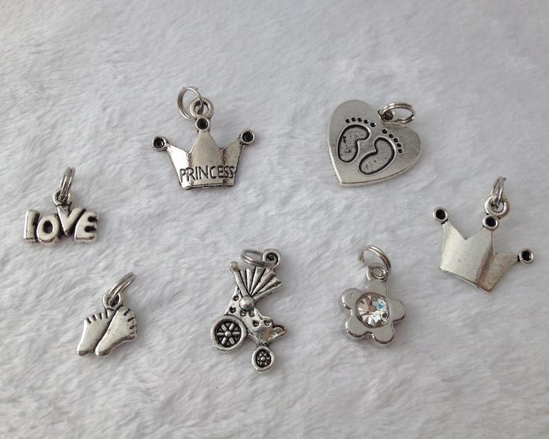 Add a CHARM or BEADS, Additional Charms, Rhinestone Charms, Silver Charms Heart Apple Friends etc. image 8