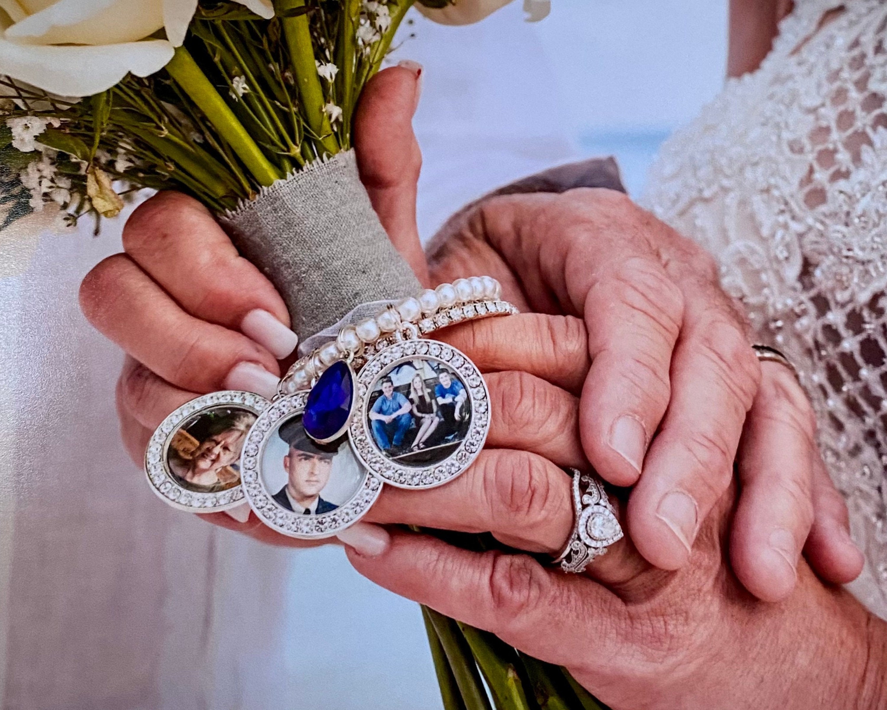  BOPREINA Wedding Bouquet Personalized Photo Charm