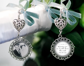 Wedding Bouquet Memorial Photo Charm, Bridal Bouquet Charm, Bridal Keepsake Remembrance Token