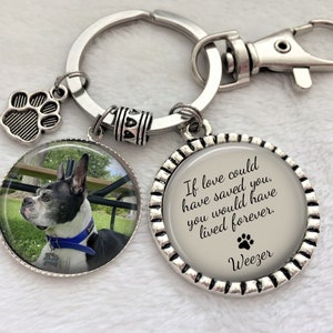 Pet Memorial Keychain, Pet Loss, Dog or Cat keychain, key ring, Sympathy, Custom Pet Photo, Memorial, Lived Forever, Dog Lover, Cat Lover