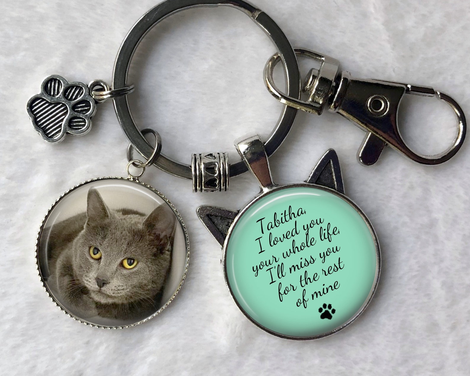 Cat Memorial Keychain Pet Loss Cat Keychain Pet Sympathy Etsy