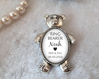 Ring Bearer Gift, Personalized Pin for Ring Bearer, Page Boy Boutonniere Pin, Wedding Party Gift, Ring Security Pin, Ring Bearer Gift Idea