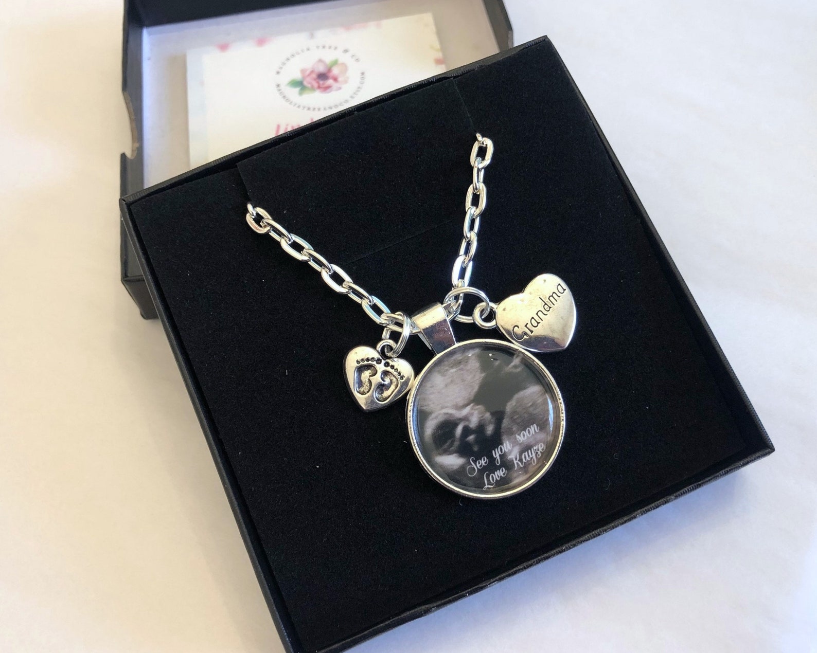 Sonogram necklace for mom Clearance