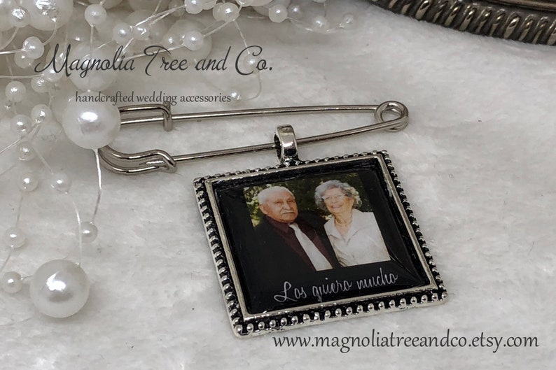 Grooms Memorial Pin Bridal Bouquet Photo Charm Groom Etsy