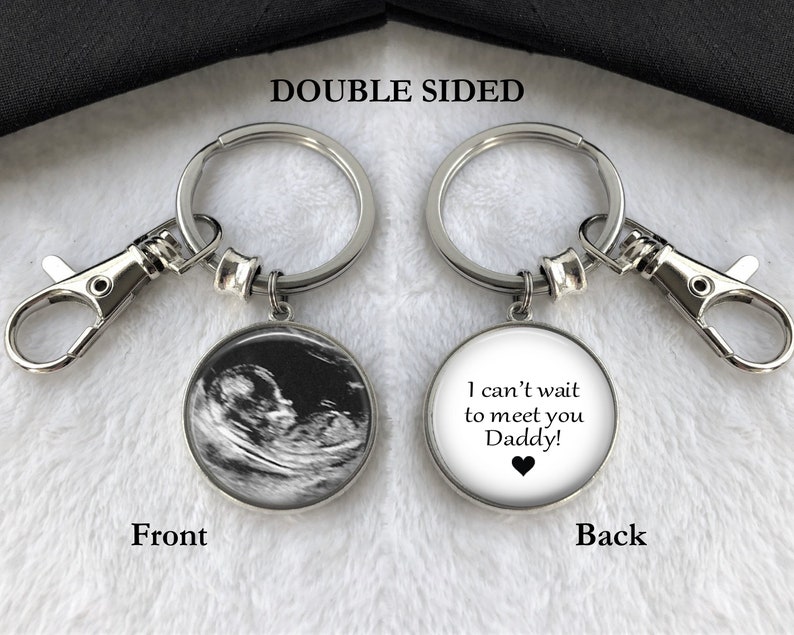 Baby's Sonogram Keychain for Expectant Father or Mother, Ultrasound Keychain, Pregnancy Gift, New Baby, Gift for New Dad & Mom image 1