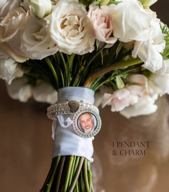 Photo Charm for your Wedding Bouquet, Bouquet Charm - Bridal