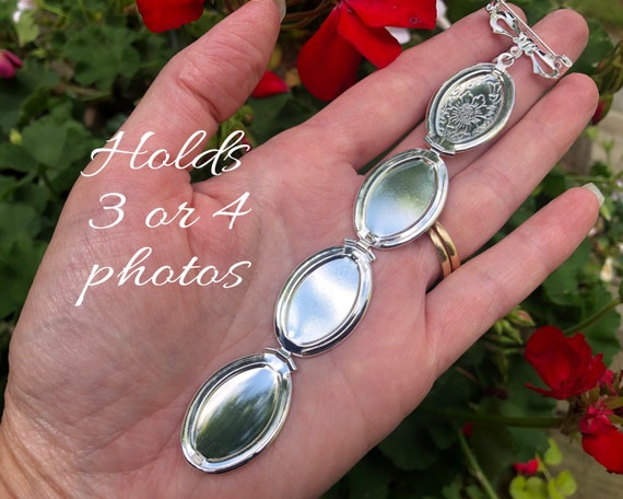 Memory Locket Photo Charm with Pin, Bouquet Charm, Mother's Day gifts for Mom or Grandma, Memory Locket for your Wedding Day, Silver