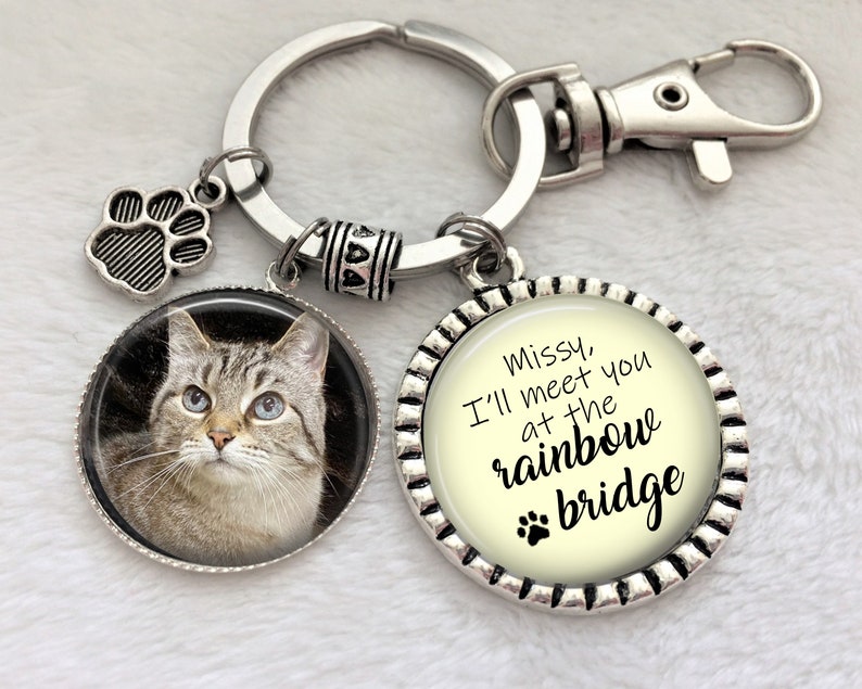 Pet Memorial Keychain Pet Loss Dog or Cat keychain key Etsy