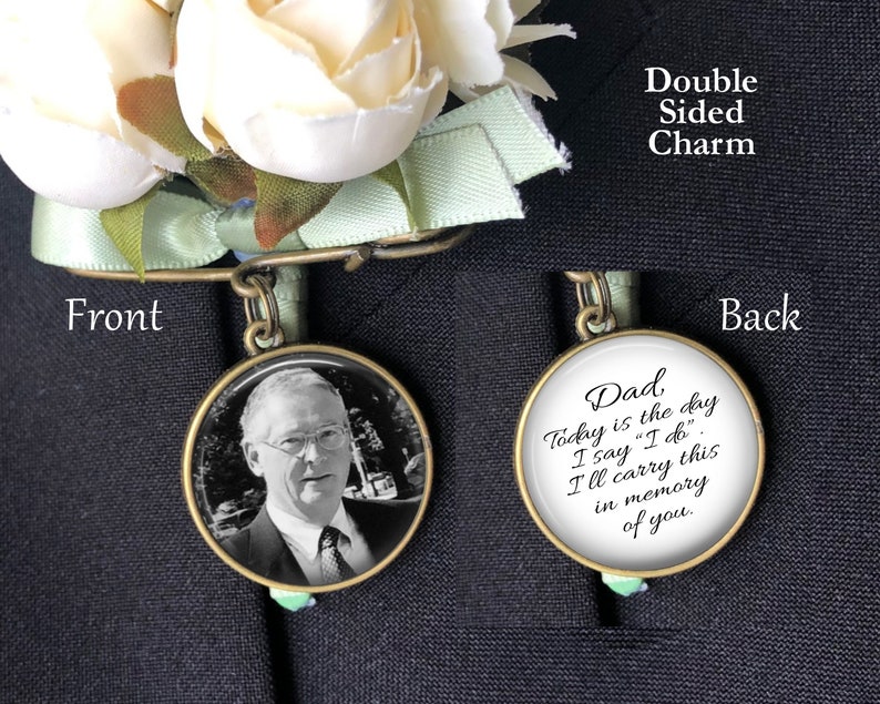 Wedding Bouquet Photo Charm Memorial Pin Groom Boutonniere Etsy Canada