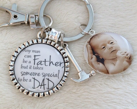 Download Dad Or Grandpa Key Chain Father S Day Gift For Dad Personalized Key Chain Custom Photo Pendant Any Man Can Be A Father By Magnolia Tree And Co Catch My Party